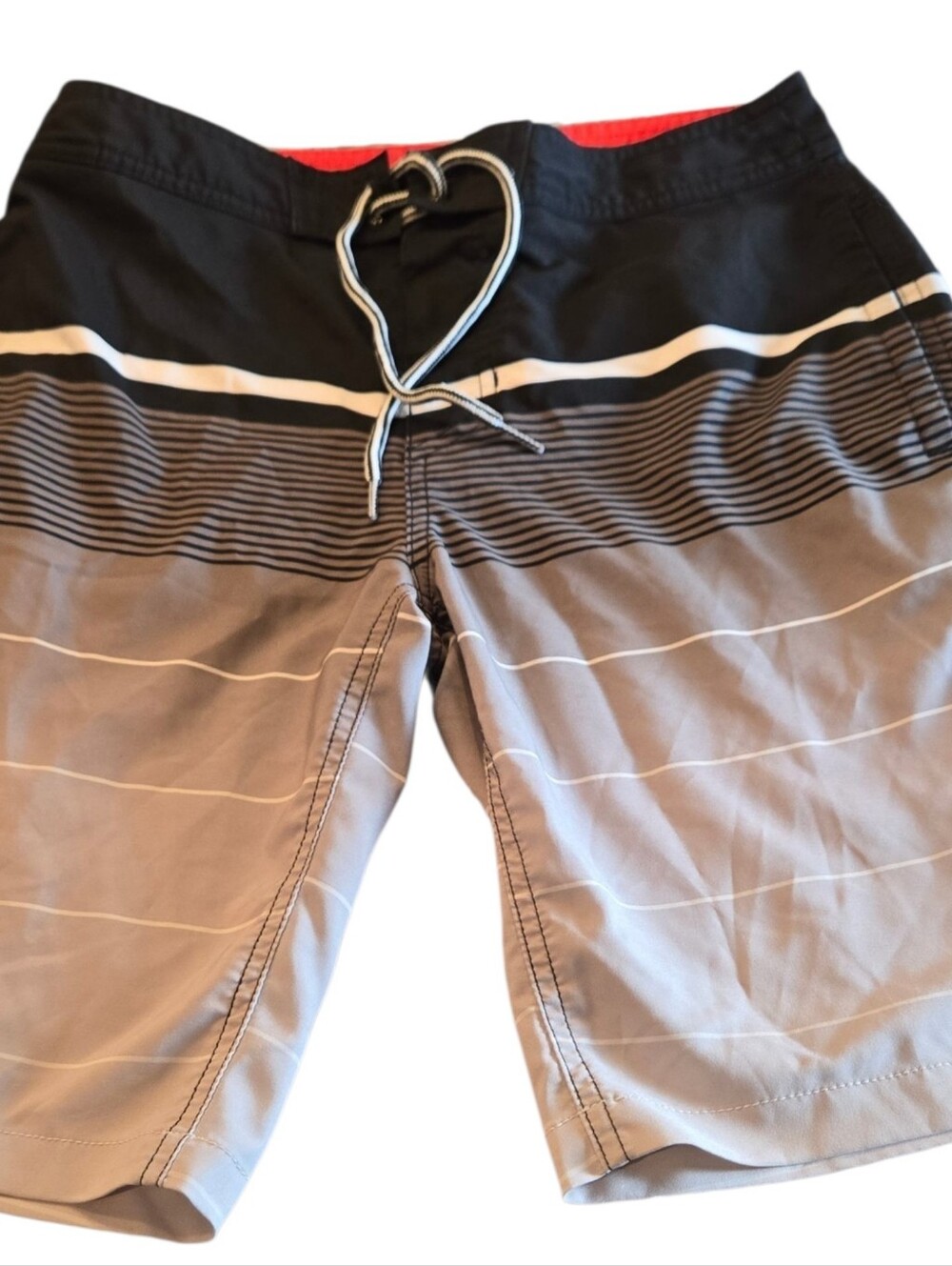 Goodfellow Gray and Black Striped Board Shorts Size 30